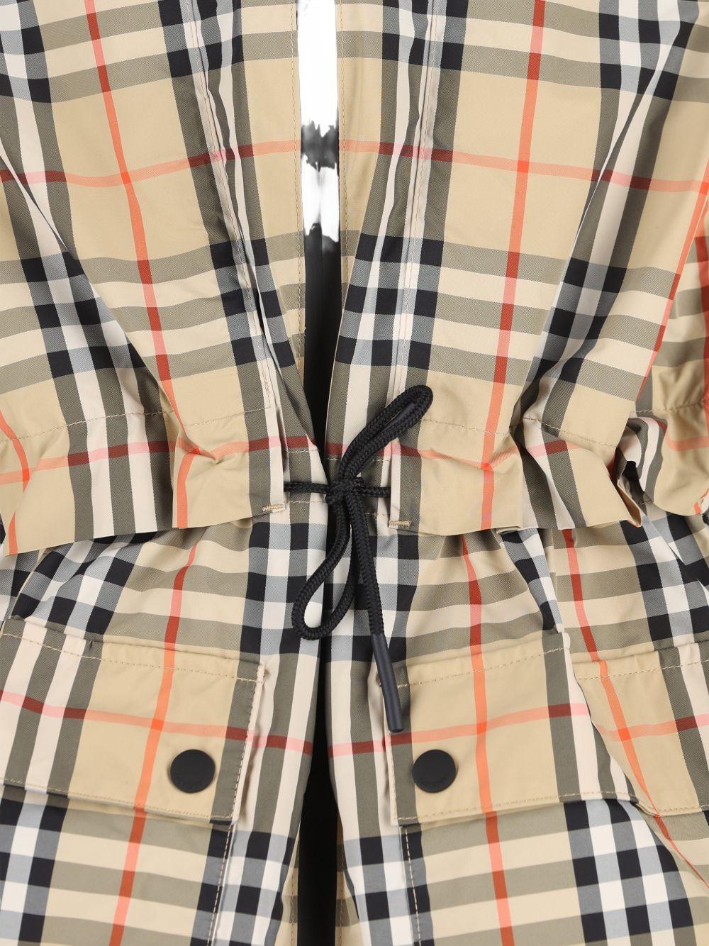 Giubbino per bambina Burberry Kids beige con motivo Vintage Check - Rubino Kids