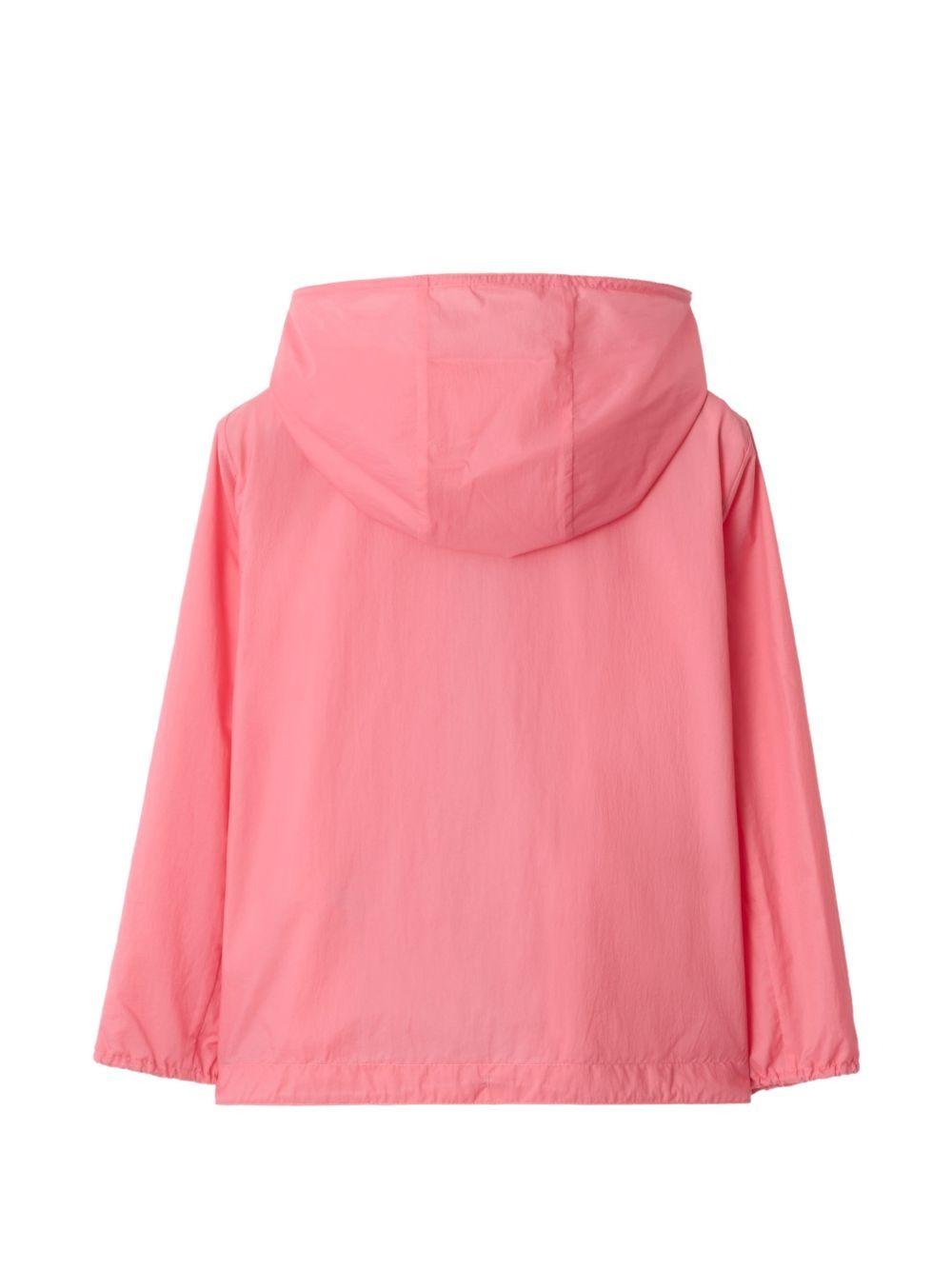 Giubbino per bambina Burberry Kids rosa con inserti con motivo Vintage Check - Rubino Kids