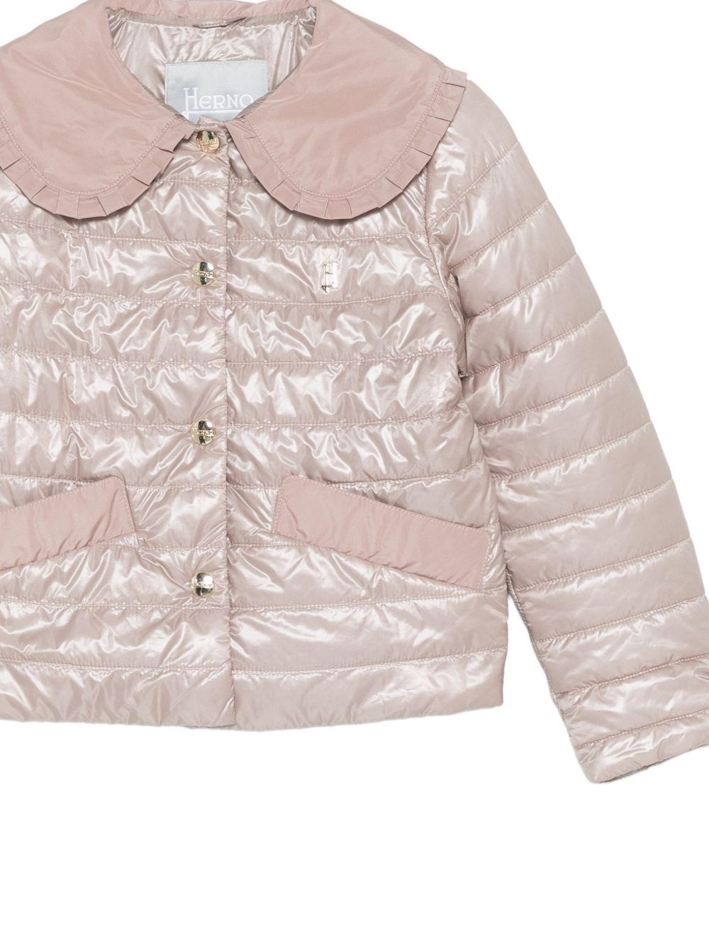 Giubbino per bambina Herno Kids rosa con colletto con volant - Rubino Kids