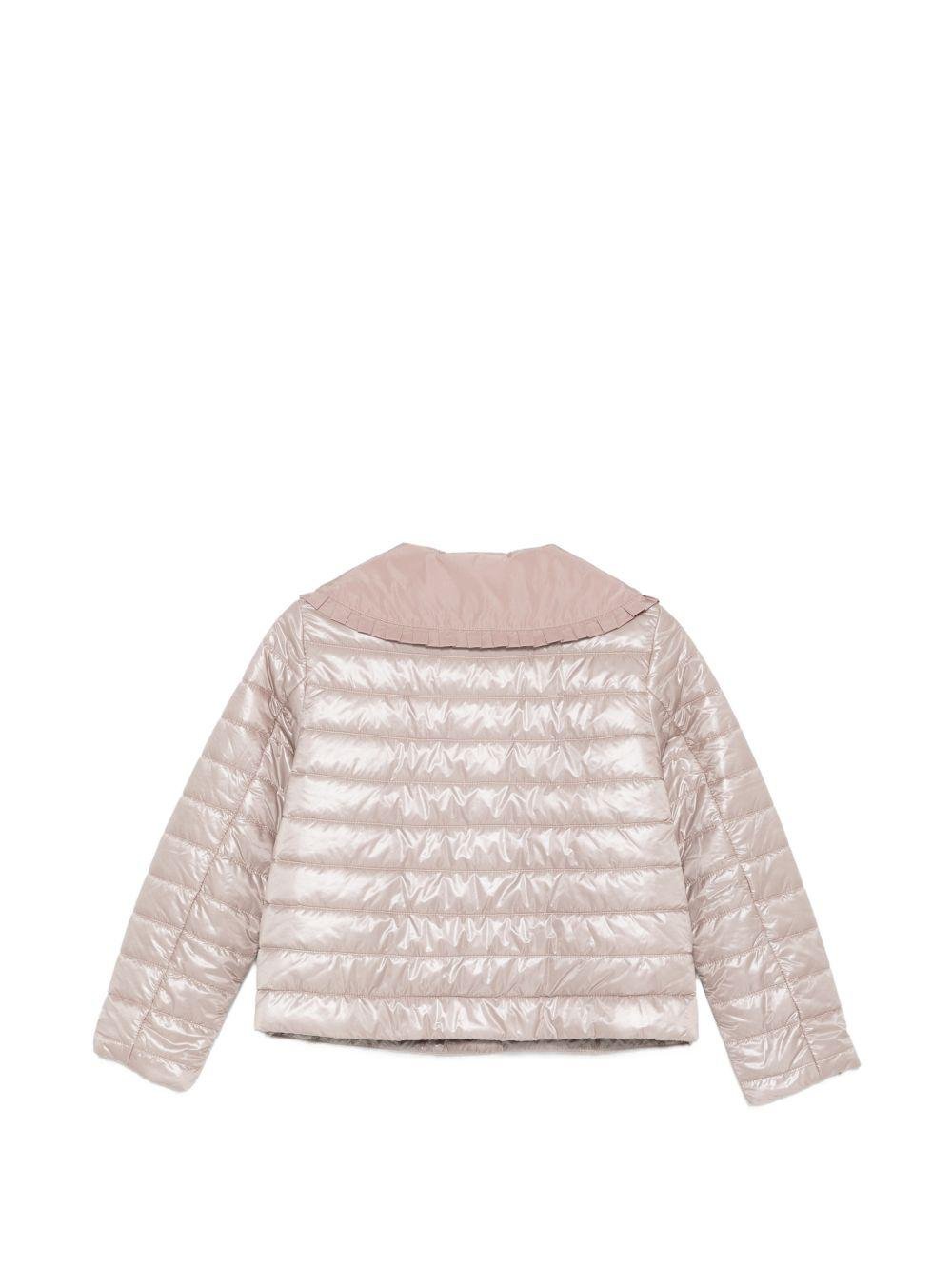 Giubbino per bambina Herno Kids rosa con colletto con volant - Rubino Kids