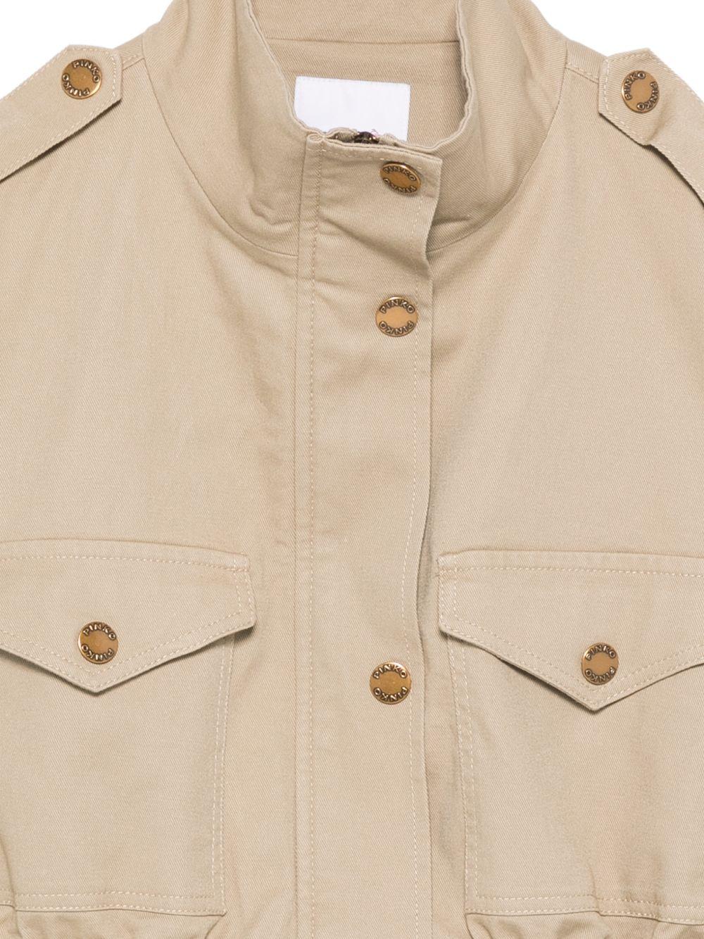 Giubbino per bambina Pinko Kids beige con tasche frontali - Rubino Kids