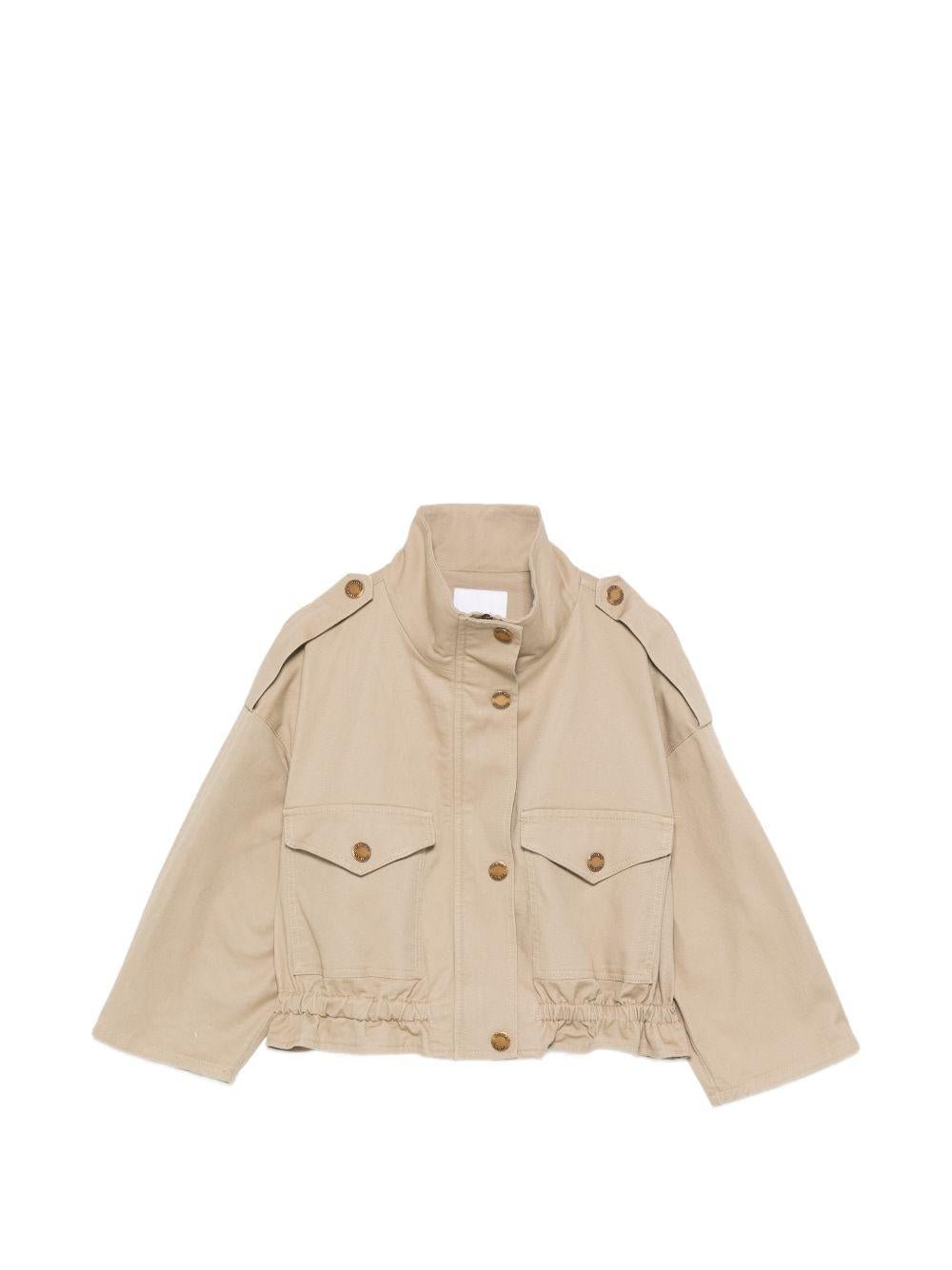 Giubbino per bambina Pinko Kids beige con tasche frontali - Rubino Kids