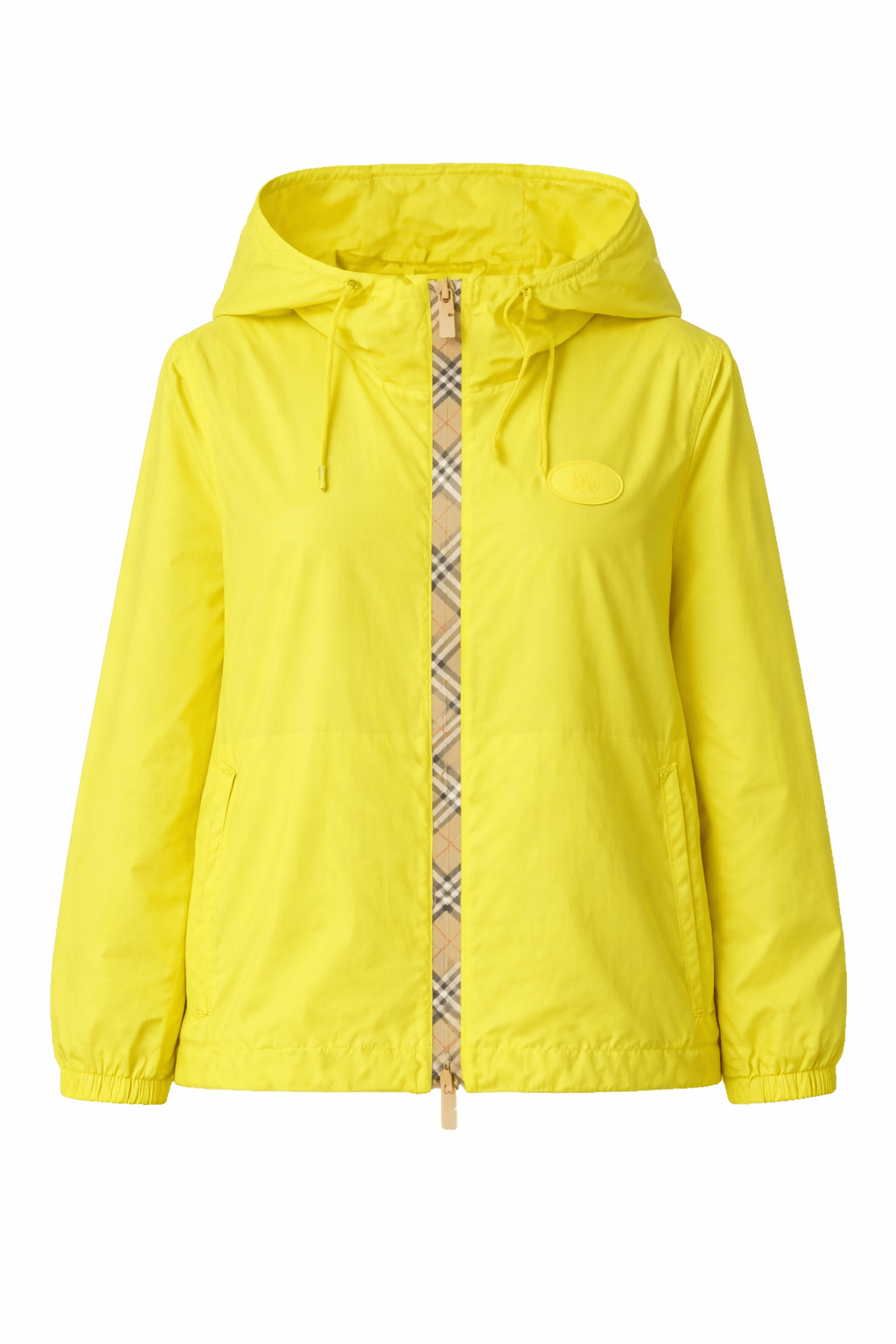 Giubbino per bambini Burberry Kids giallo con inserti con motivo Vintage Check - Rubino Kids