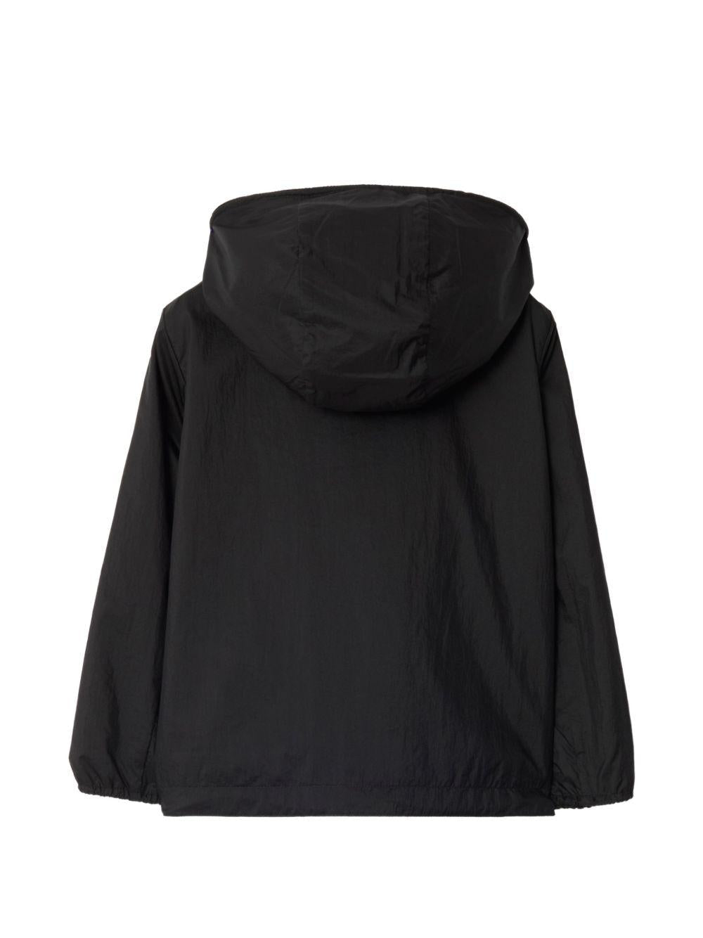 Giubbino per bambini Burberry Kids nero con inserti con motivo Vintage Check - Rubino Kids