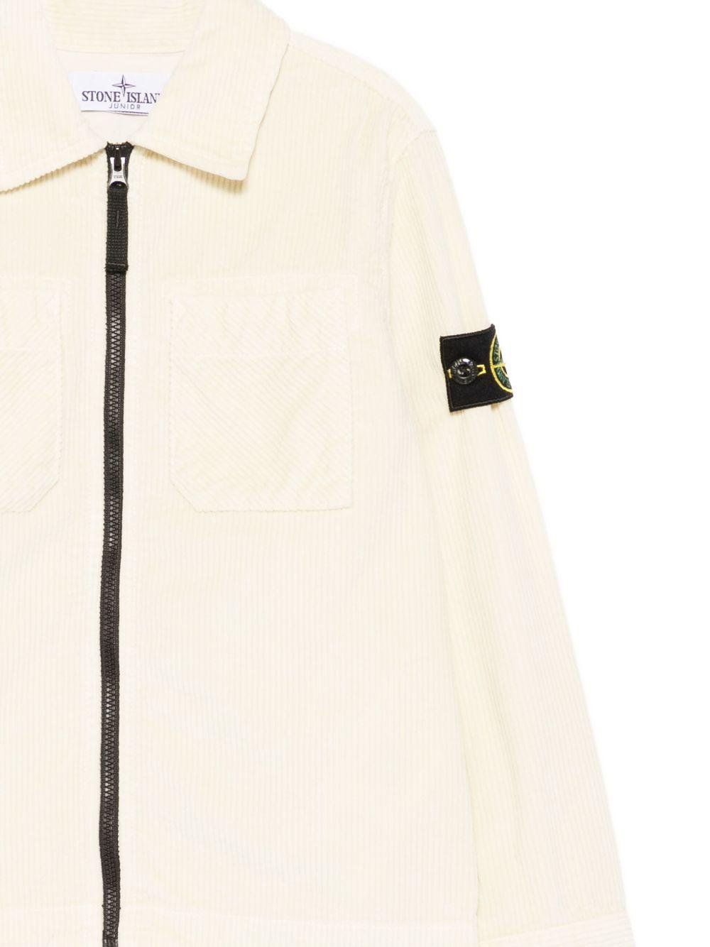 Giubbino per bambino Stone Island Junior bianco con cerniera - Rubino Kids