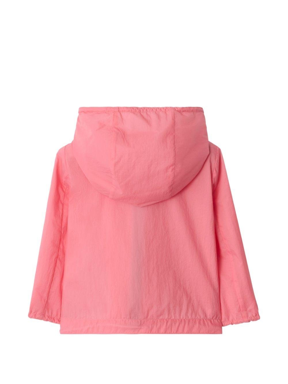 Giubbino per neonata Burberry Kids rosa con inserti con motivo Vintage Check - Rubino Kids