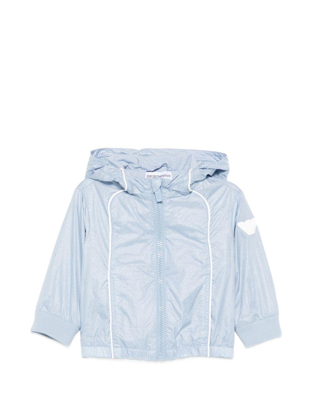 Giubbino per neonati Emporio Armani Kids azzurro con design a pannelli - Rubino Kids