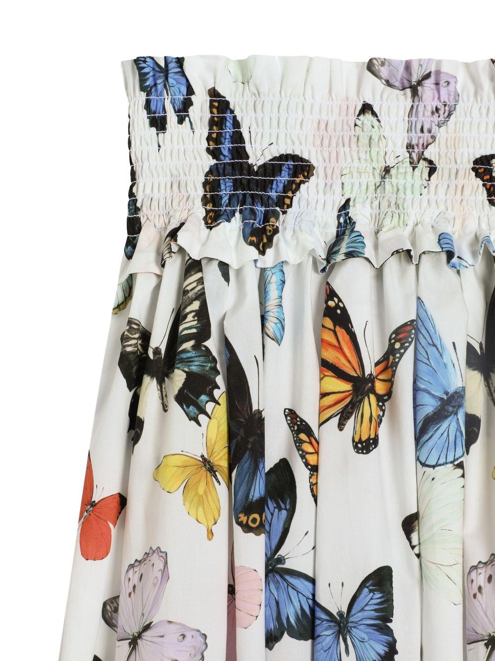 Gonna midi con stampa per bambina Dolce & Gabbana Kids bianco con orlo svasato - Rubino Kids