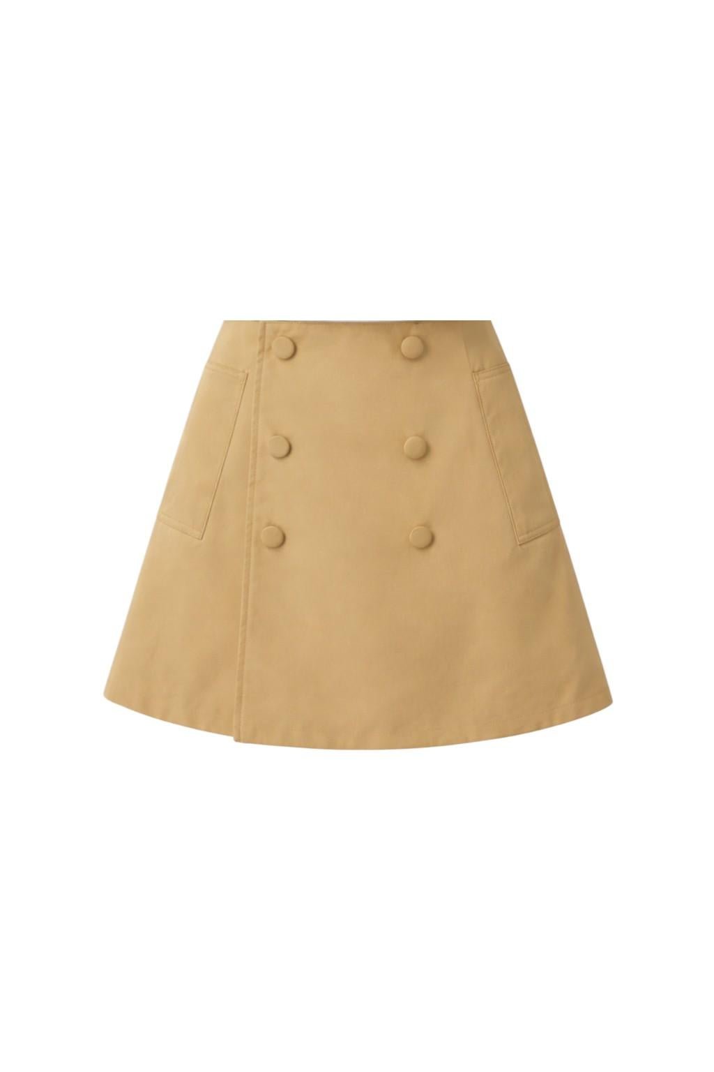 Gonna per bambina Burberry Kids beige con spacco posteriore - Rubino Kids