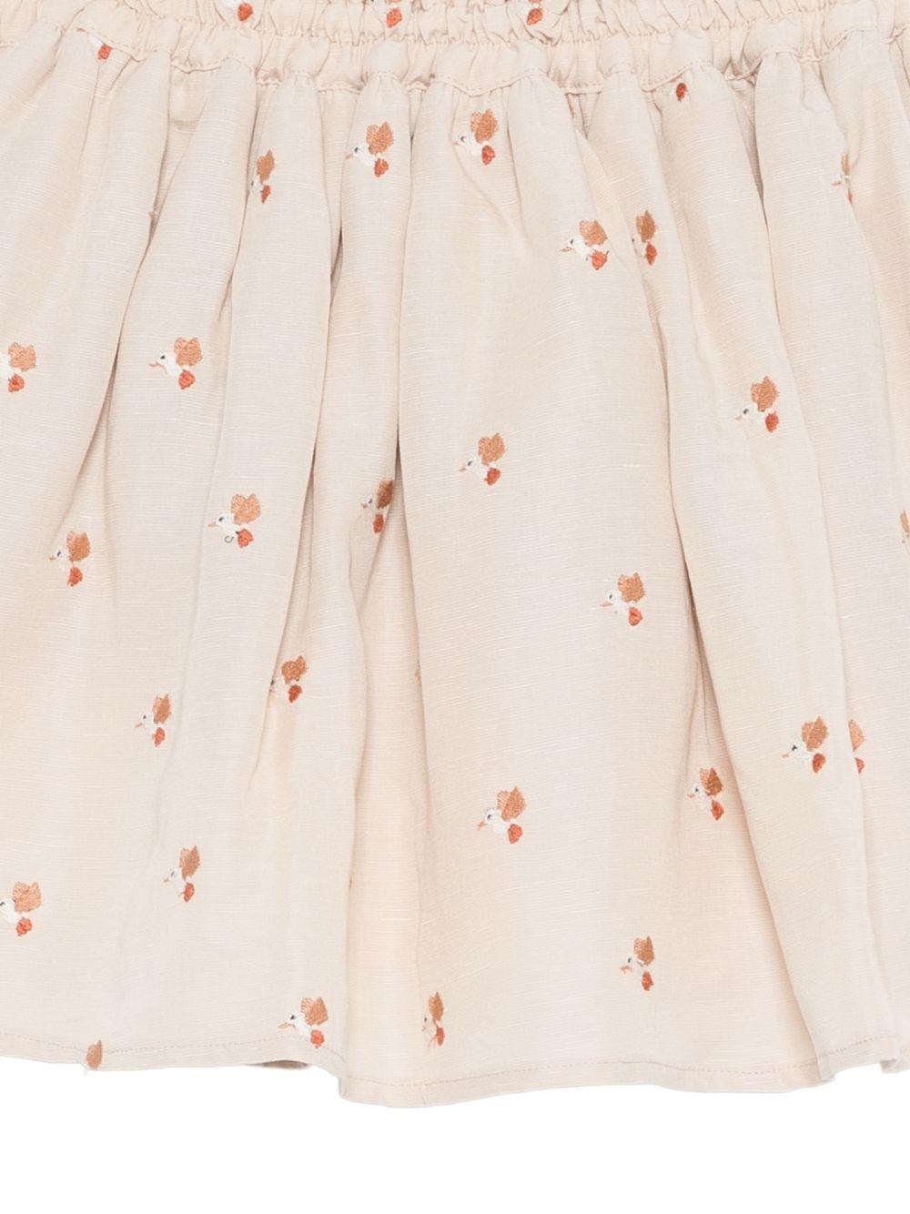 Gonna per bambina Donsje beige con stampa floreale - Rubino Kids