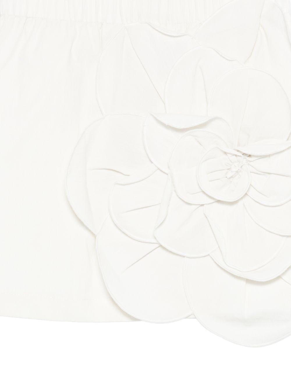 Gonna per bambina Douuod Kids bianca con dettaglio fiori - Rubino Kids