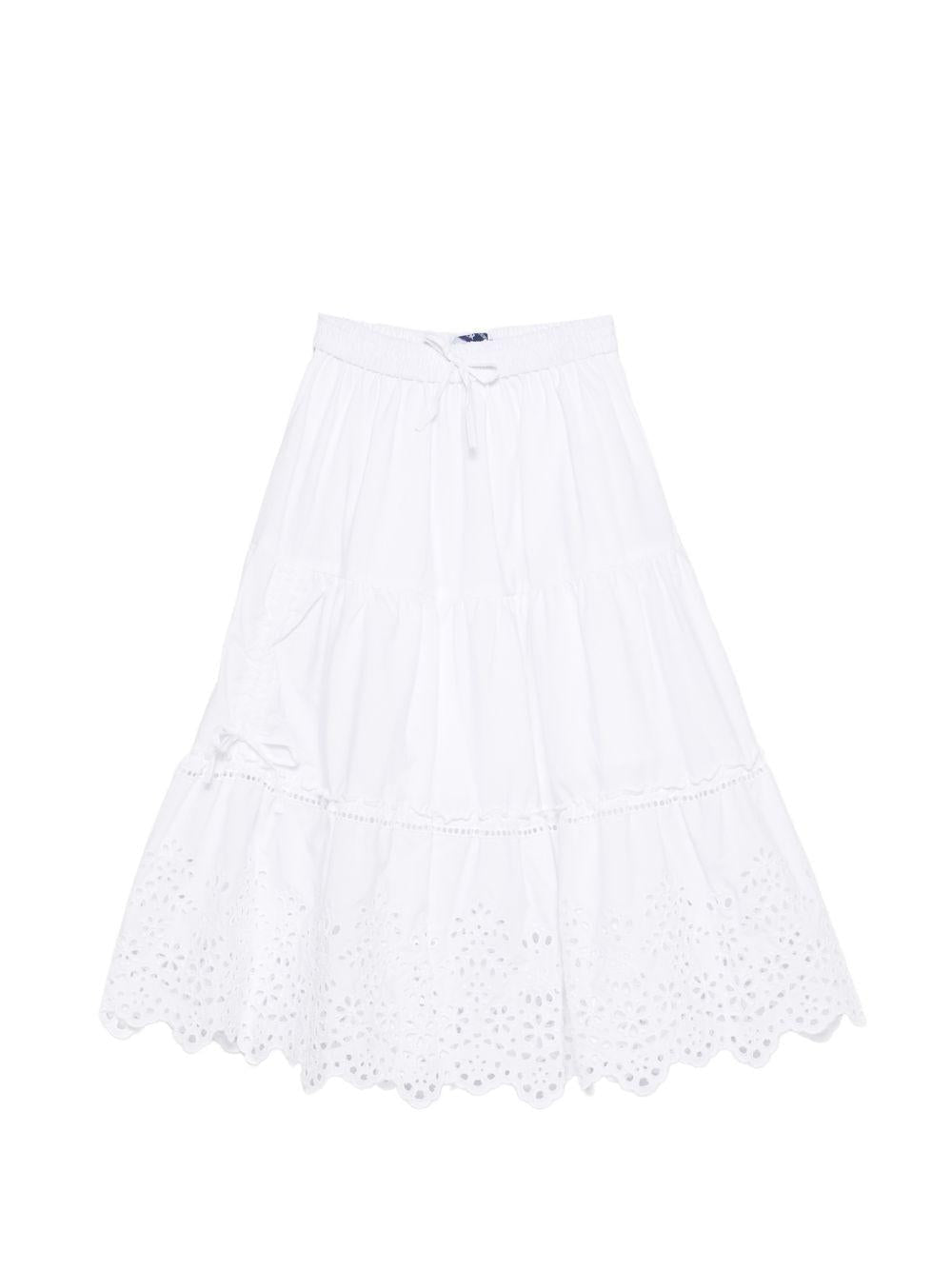 Gonna per bambina Ermanno Scervino Junior bianca con orlo svasato - Rubino Kids