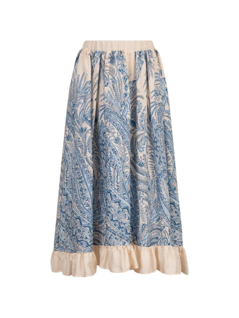 Gonna per bambina Etro Kids multicolore con stampa Paisley - Rubino Kids