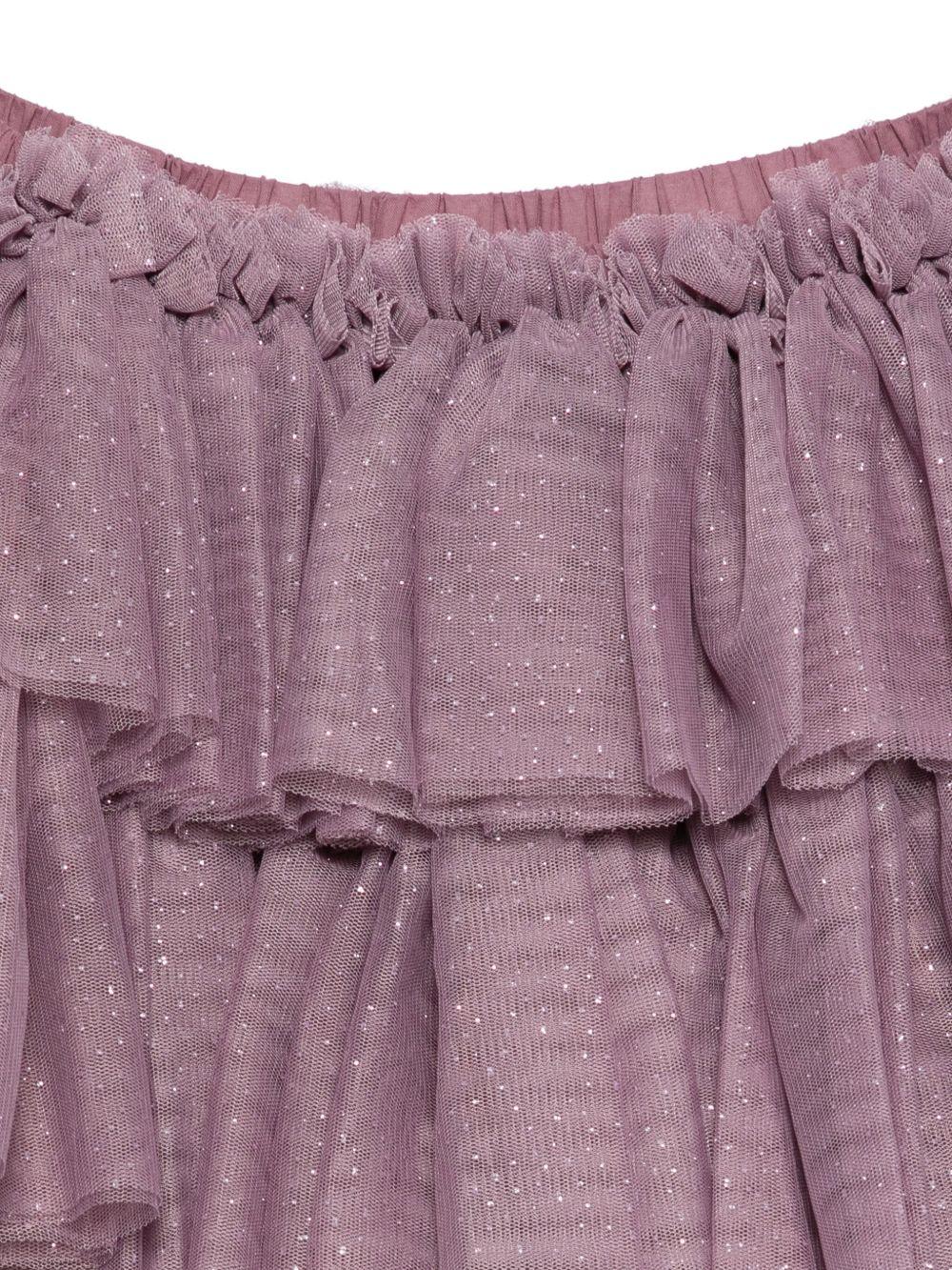 Gonna per bambina Konges Sløjd viola con strati di ruches - Rubino Kids