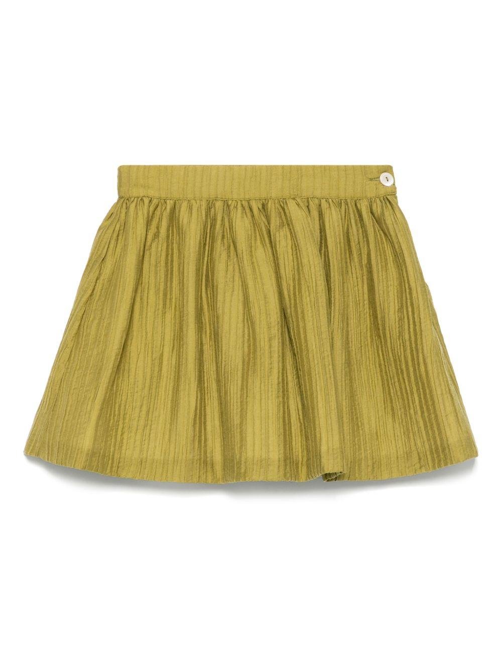 Gonna per bambina La Stupenderia verde plissettata - Rubino Kids