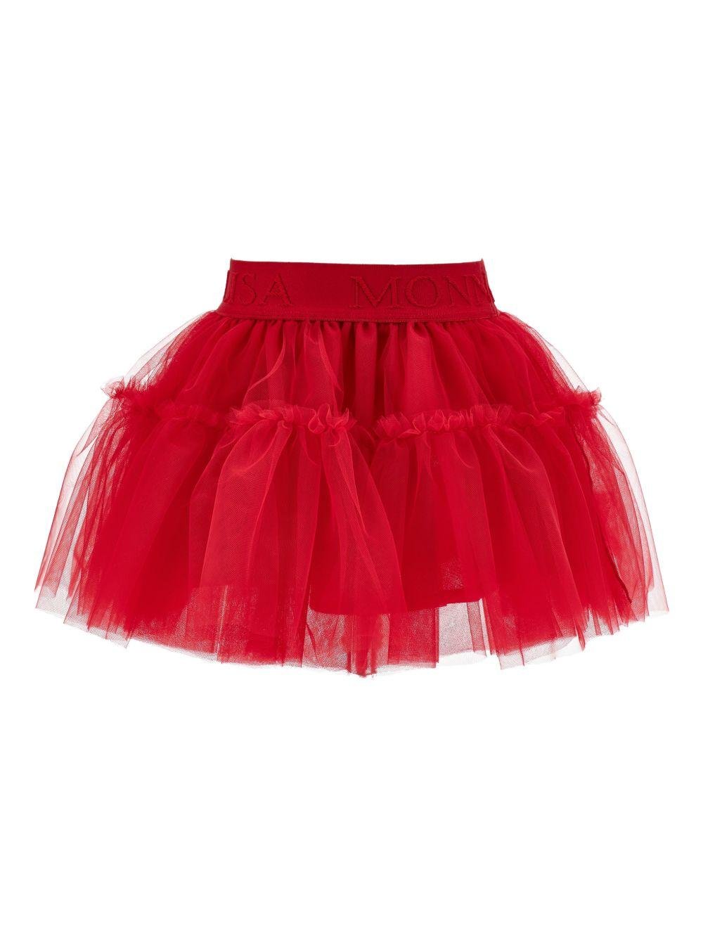 Gonna per bambina Monnalisa rossa con tulle - Rubino Kids