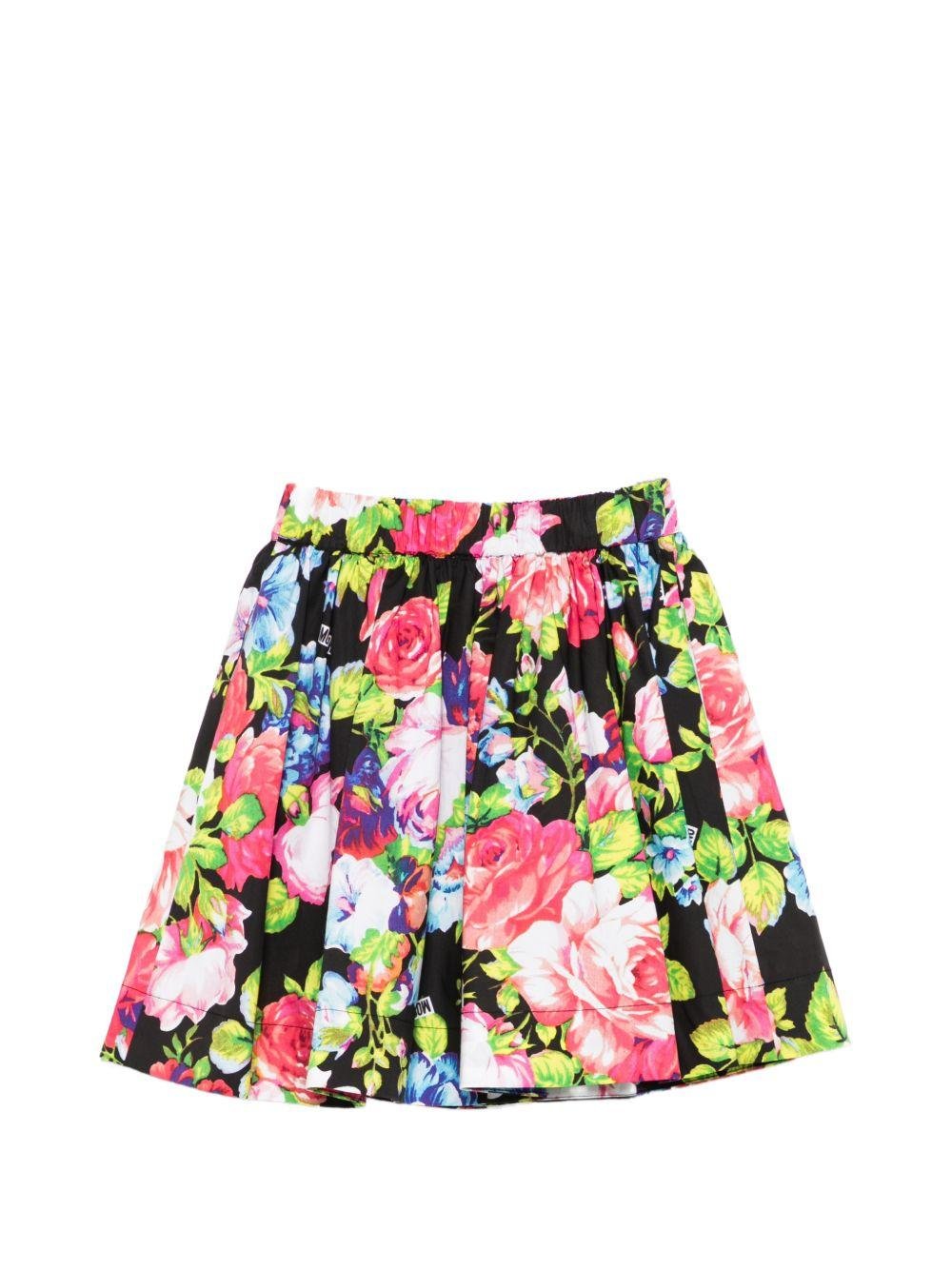 Gonna per bambina Moschino Kids multicolore con stampa floreale - Rubino Kids