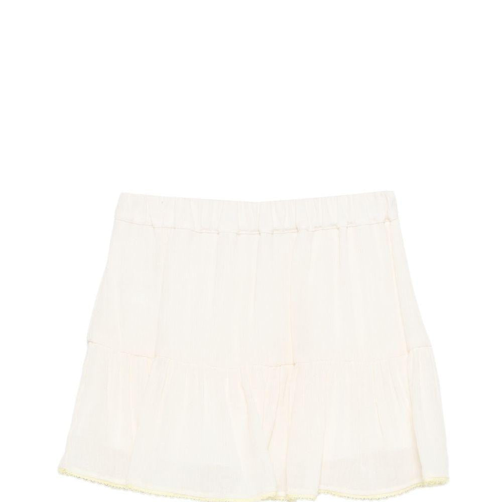 Gonna per bambina MSGM Kids bianco con design a balze - Rubino Kids