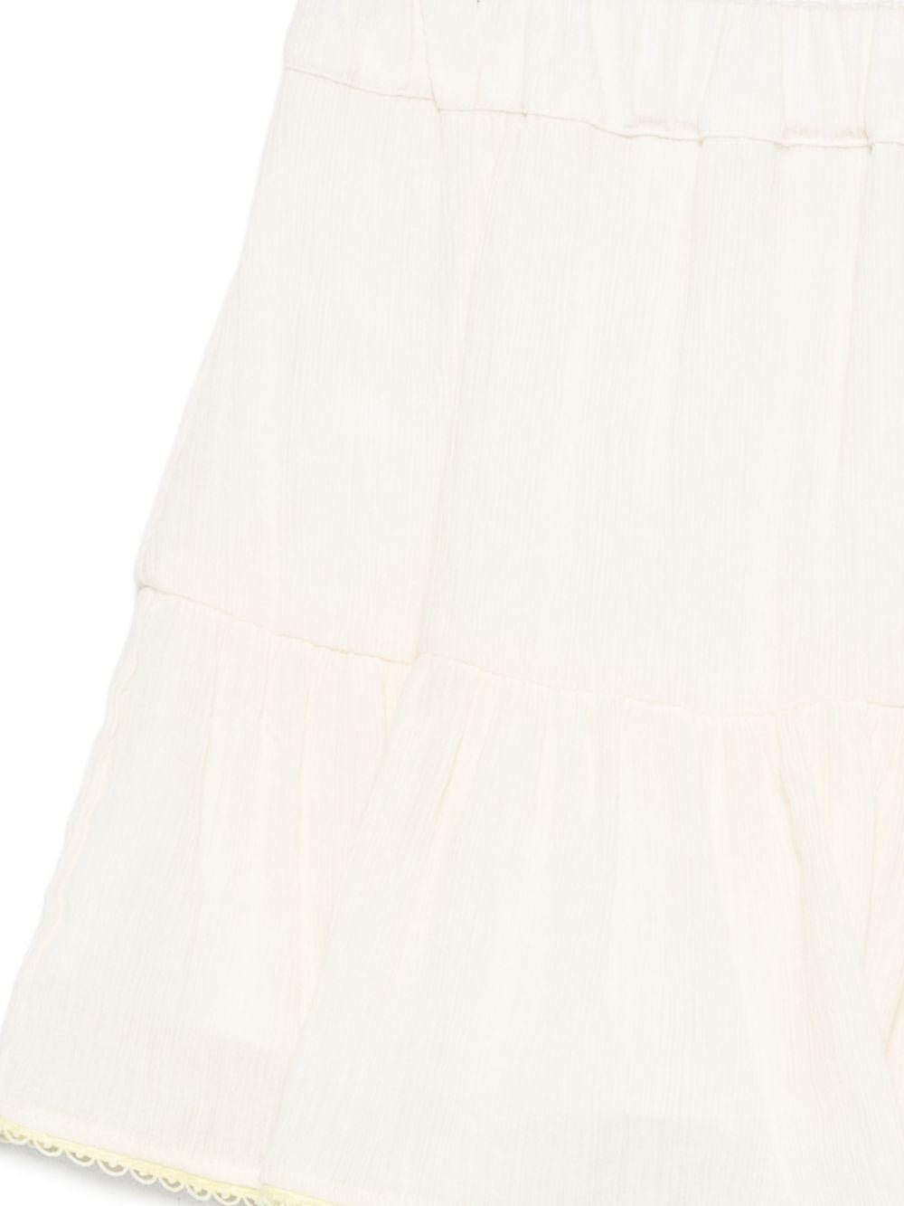 Gonna per bambina MSGM Kids bianco con design a balze - Rubino Kids