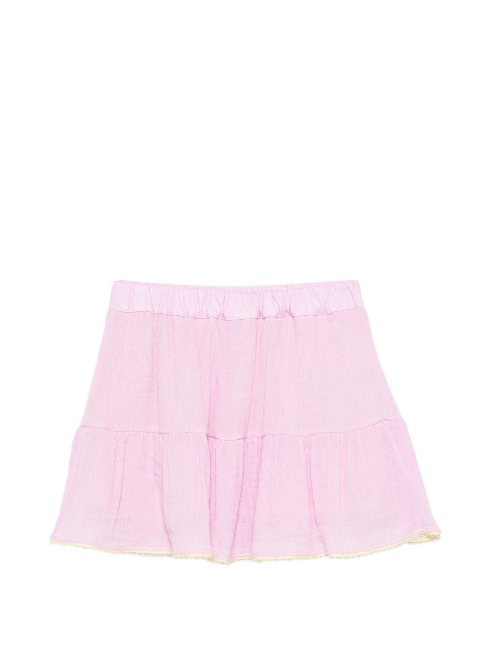 Gonna per bambina MSGM Kids rosa con design a balze - Rubino Kids