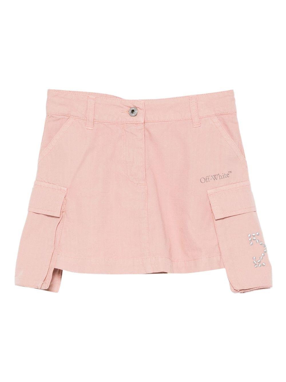 Gonna per bambina Off - White Kids rosa con tasche laterali con patta - Rubino Kids