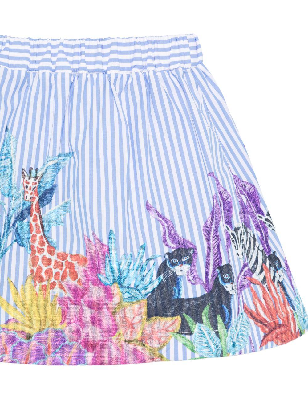 Gonna per bambina Stella Jean Kids multicolore con stampa grafica animali - Rubino Kids