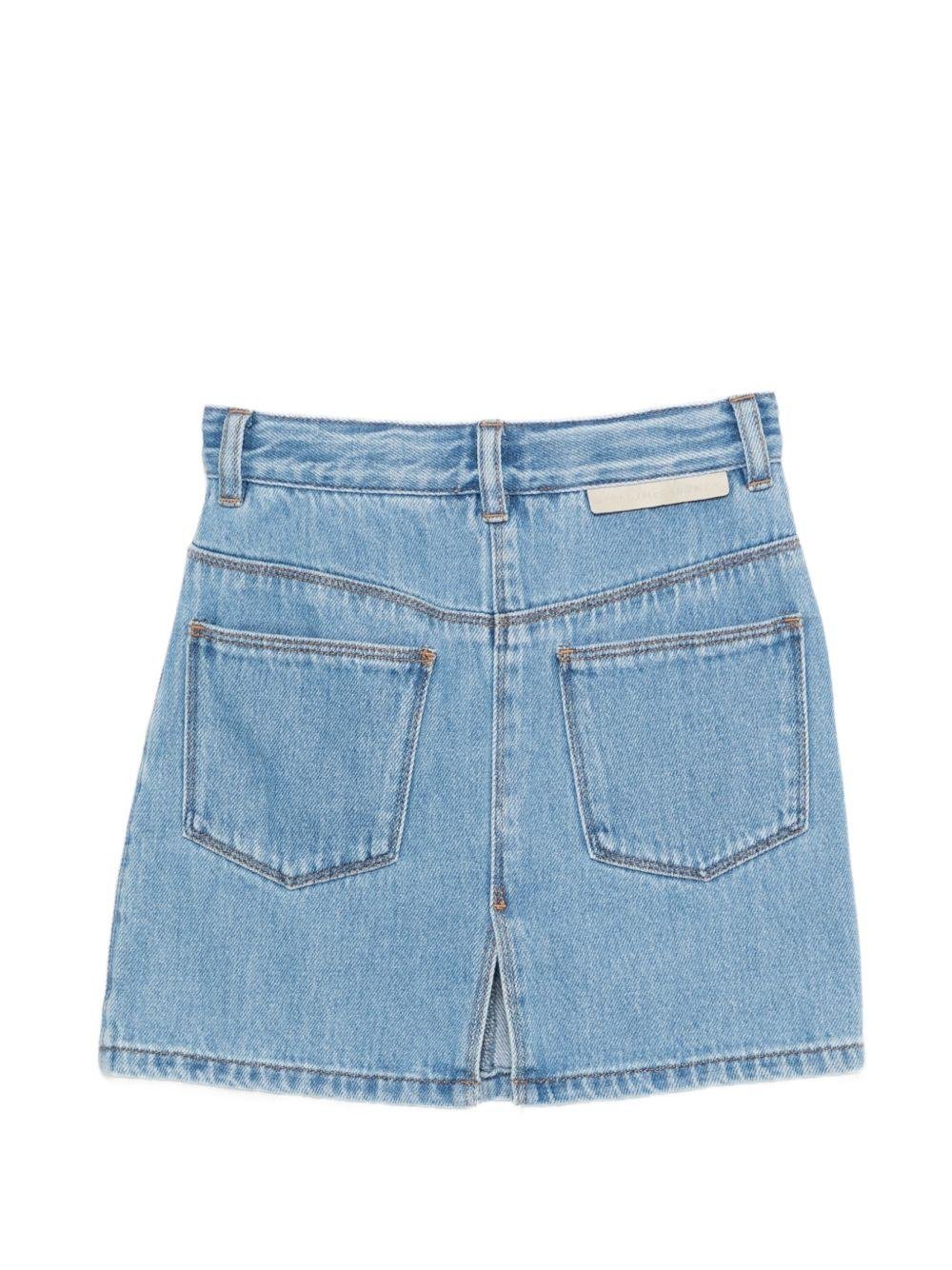 Gonna per bambina Stella McCartney Kids in denim con dettagli stelle - Rubino Kids