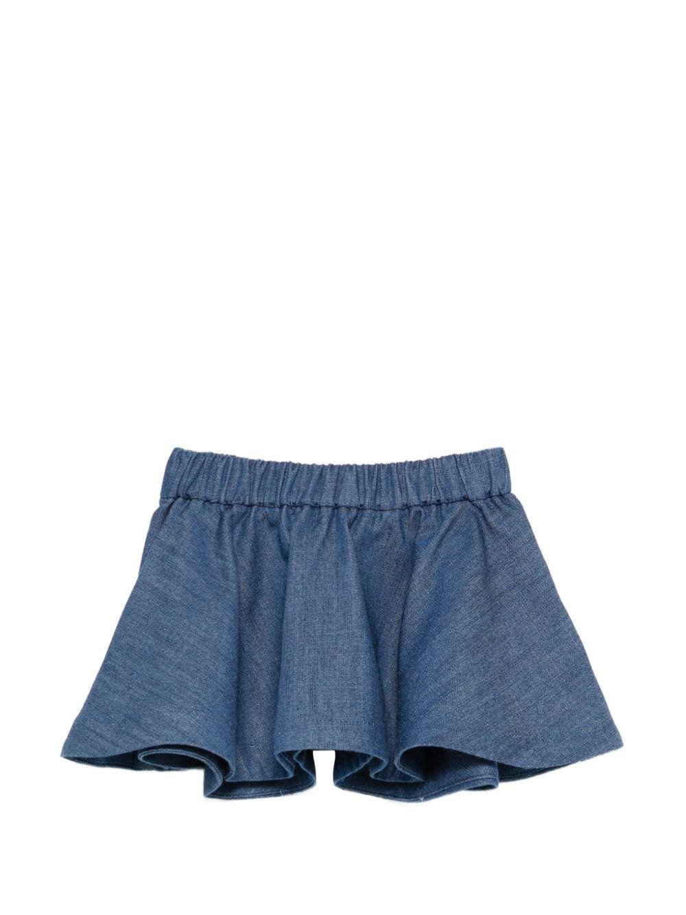 Gonna per neonata Balmain Kids blu con bottoni color oro - Rubino Kids