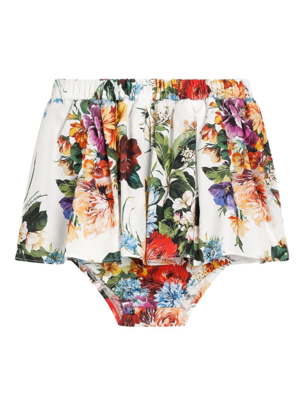 Gonna per neonata Dolce & Gabbana Kids multicolor con stampa a fiori - Rubino Kids