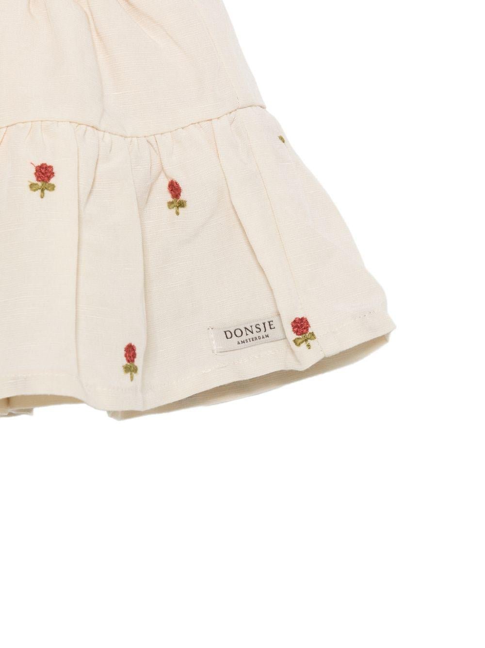 Gonna per neonata Donsje beige con ricamo floreale - Rubino Kids