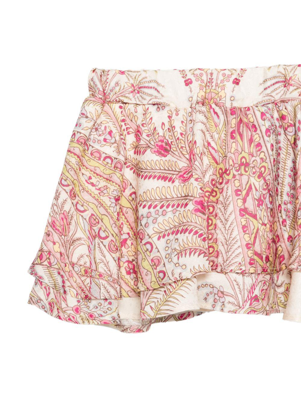 Gonna per neonata Etro Kids rosa con stampa paisley - Rubino Kids