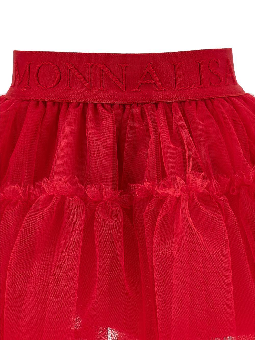 Gonna per neonata Monnalisa rossa con banda logo - Rubino Kids
