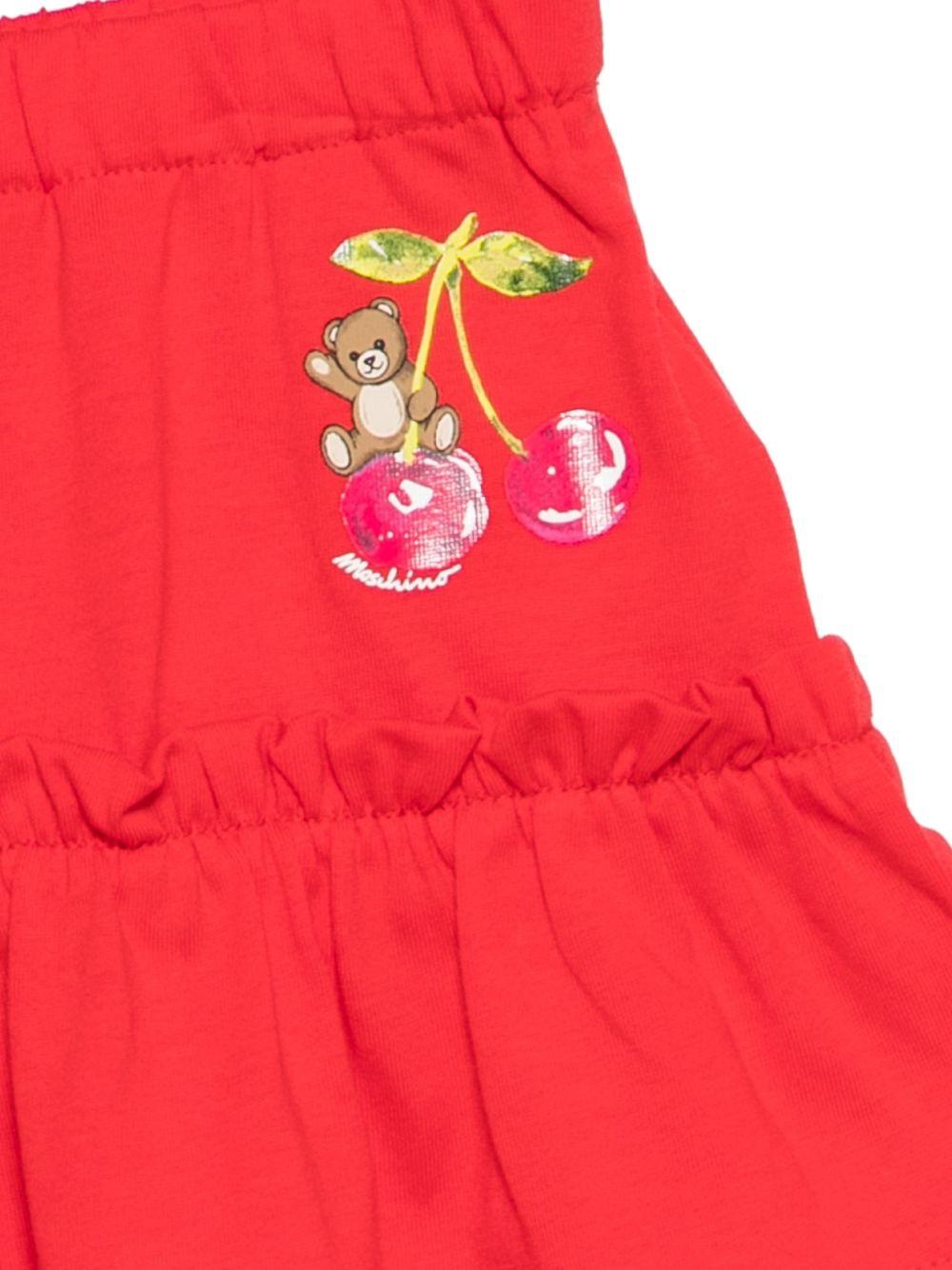 Gonna per neonata Moschino Kids rosso con stampa orsetto - Rubino Kids