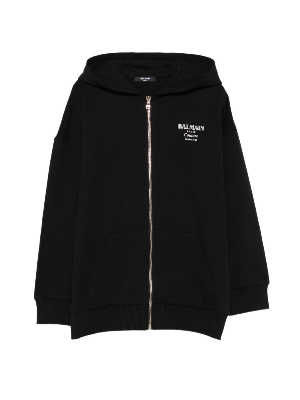 Felpa per bambino Balmain Kids nera con chiusura con zip BX4P50 Z3183 930BC BALMAIN KIDS