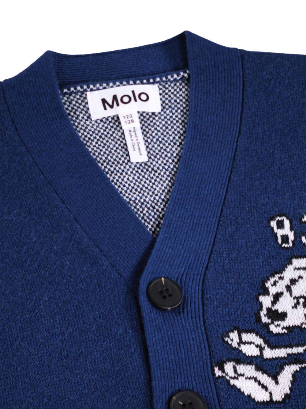 Cardigan per bambino Molo blu con design color-block 1W26K302 9757 MOLO KIDS