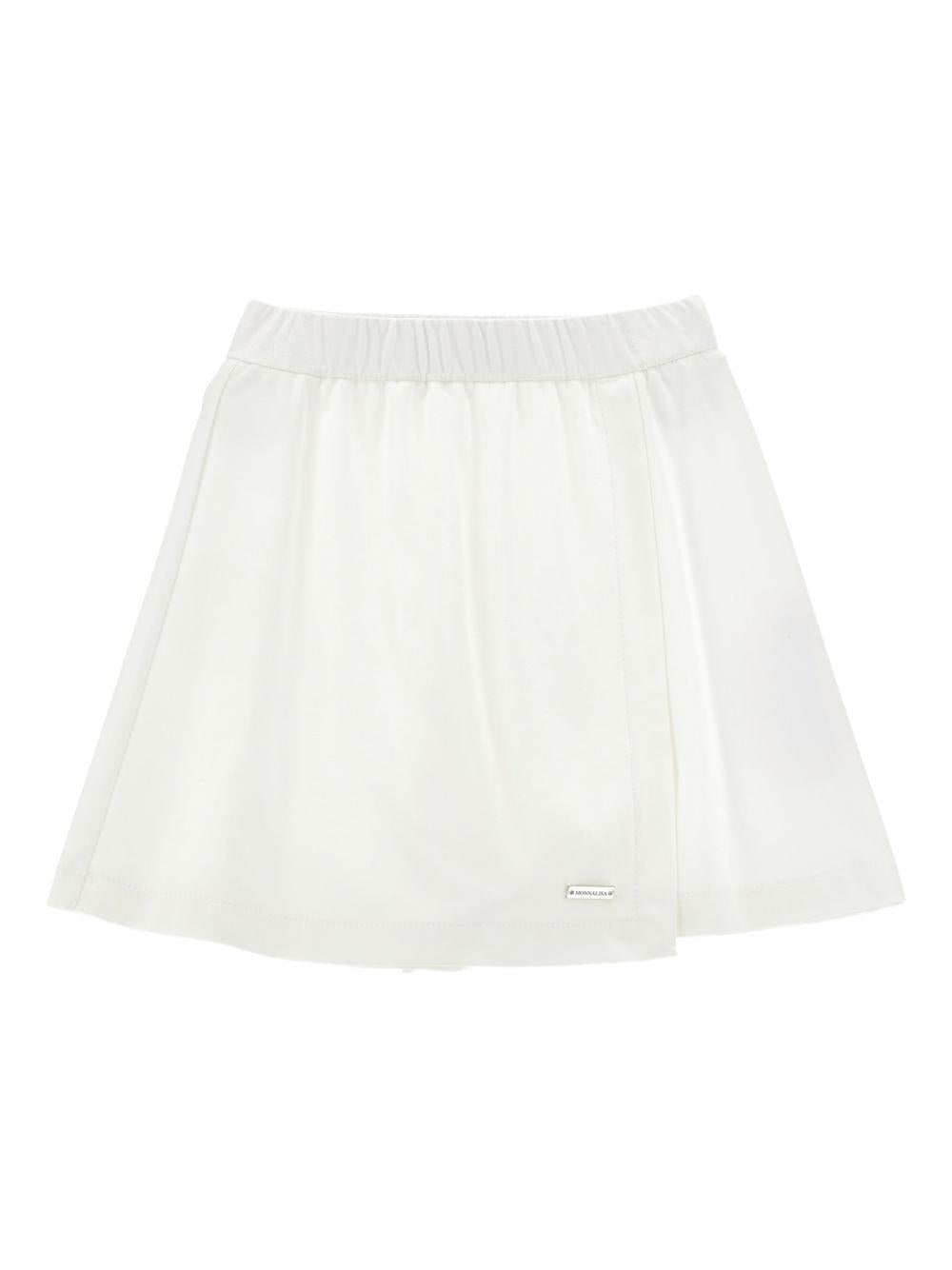Pantaloncini per bambina Monnalisa bianchi con elastico in vita 41G402 7231 0001 MONNALISA