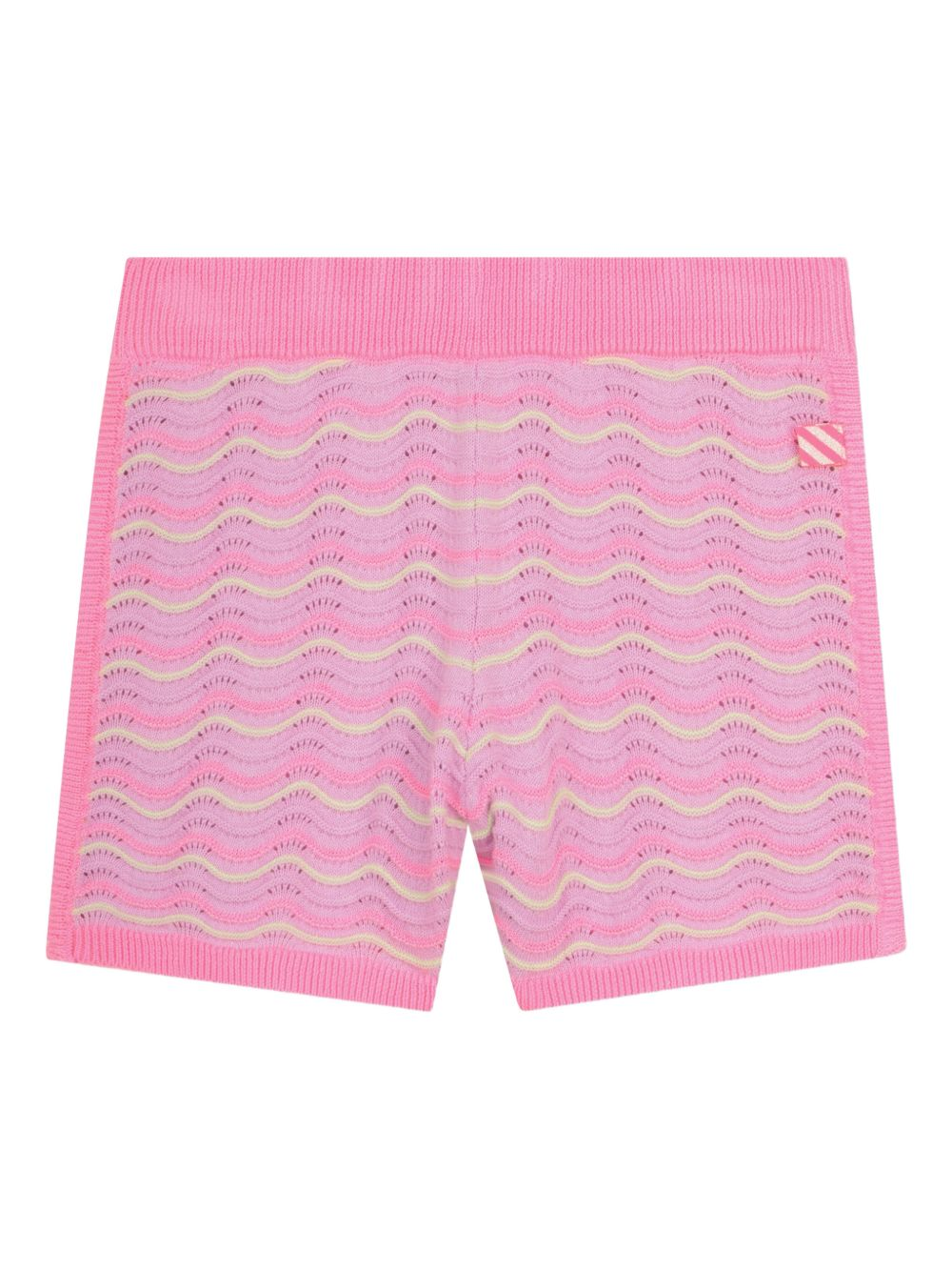 Shorts per bambina Billieblush rosa con motivo a onde in maglia U21895 929 BILLIEBLUSH