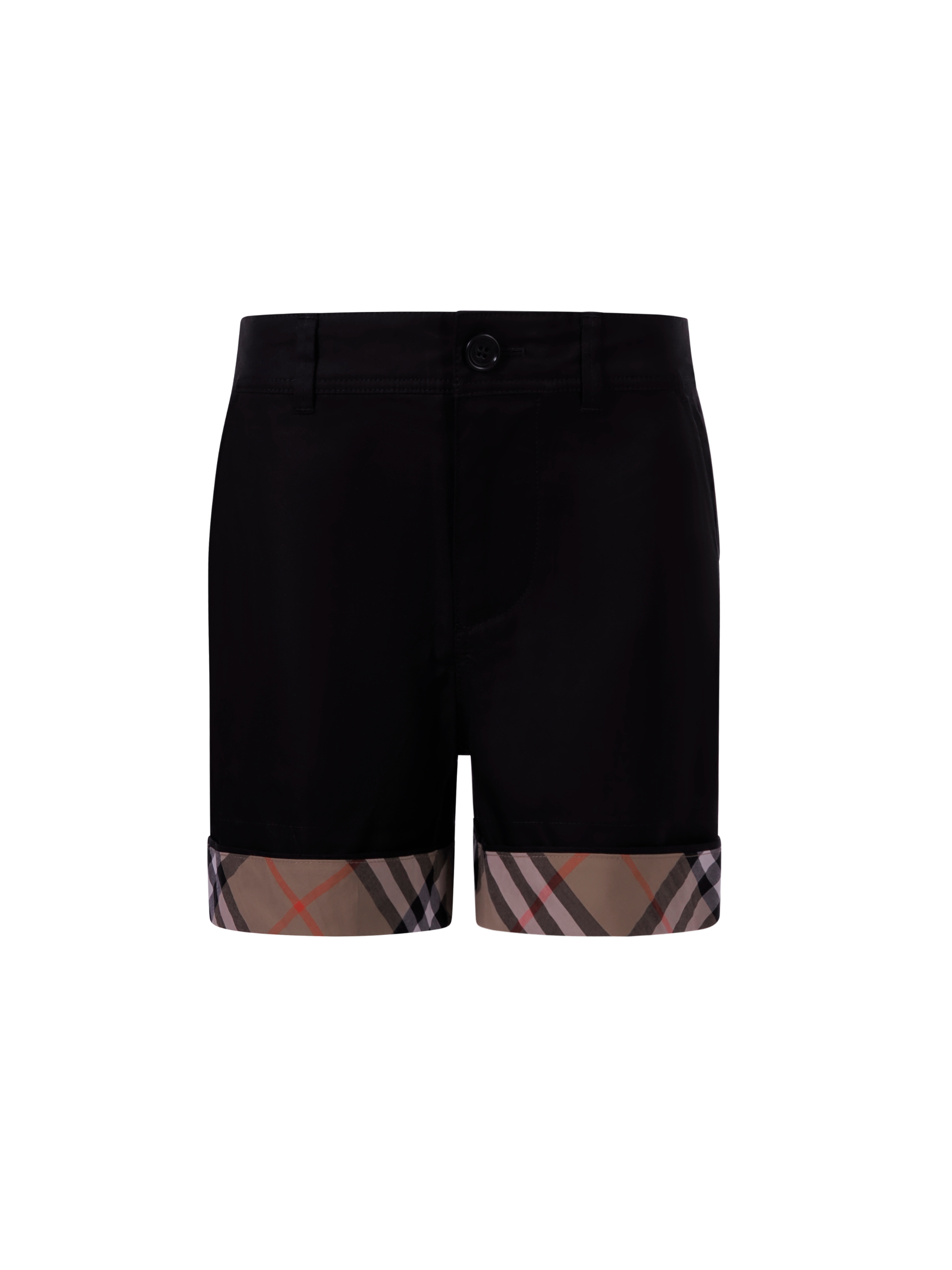 Shorts per bambino Burberry Kids neri con dettagli con motivo Vintage Check 8117174 A1189 BURBERRY KIDS