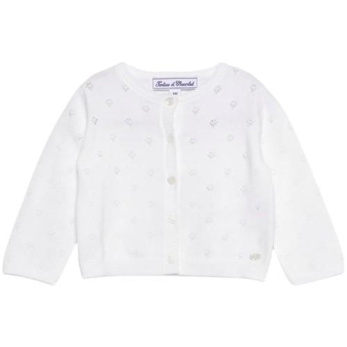 Cardigan per neonata Tartine & Chocolat bianco con deign traforato CC18051 01 TArtine & Chocolat KIDS