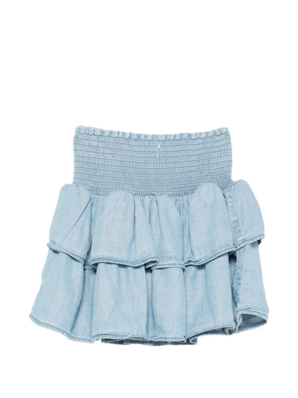 Gonna con balze per bambina Molo azzurra con vita arricciata 2S26D128 5659 MOLO