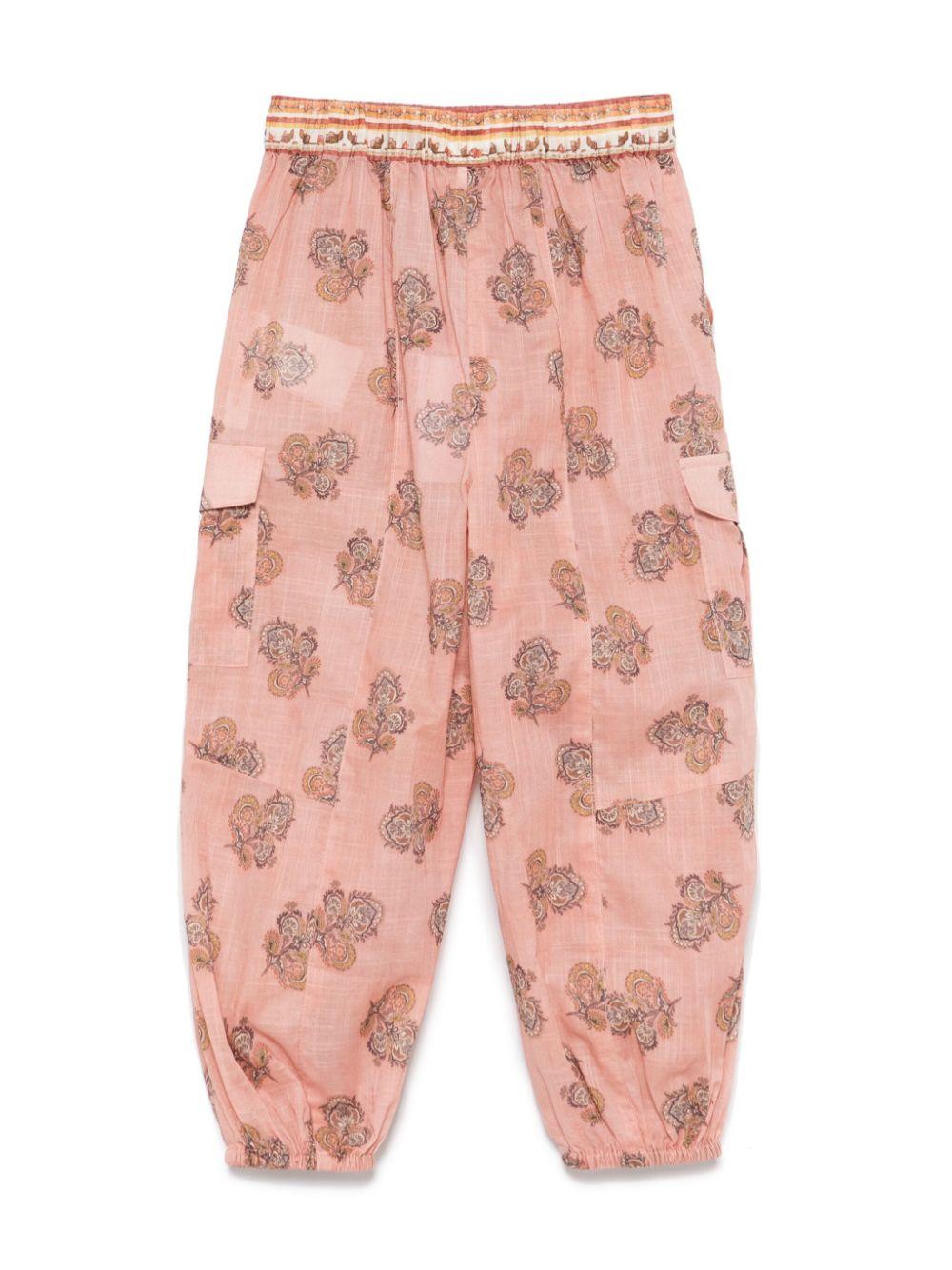 Pantaloni elasticizzati per bambina ZIMMERMANN Kids rosa con stampa floreale 0659PR S253 ZIMMERMANN KIDS