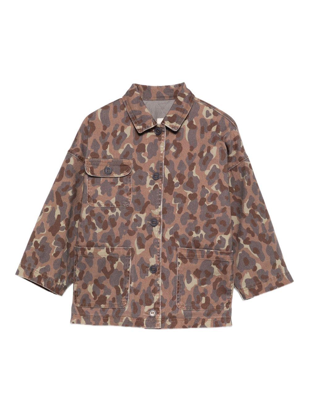 Giacca per bambino Douuod Kids marrone coon stampa camouflage DX2Q27 Z3401 334MC DOUUOD KIDS