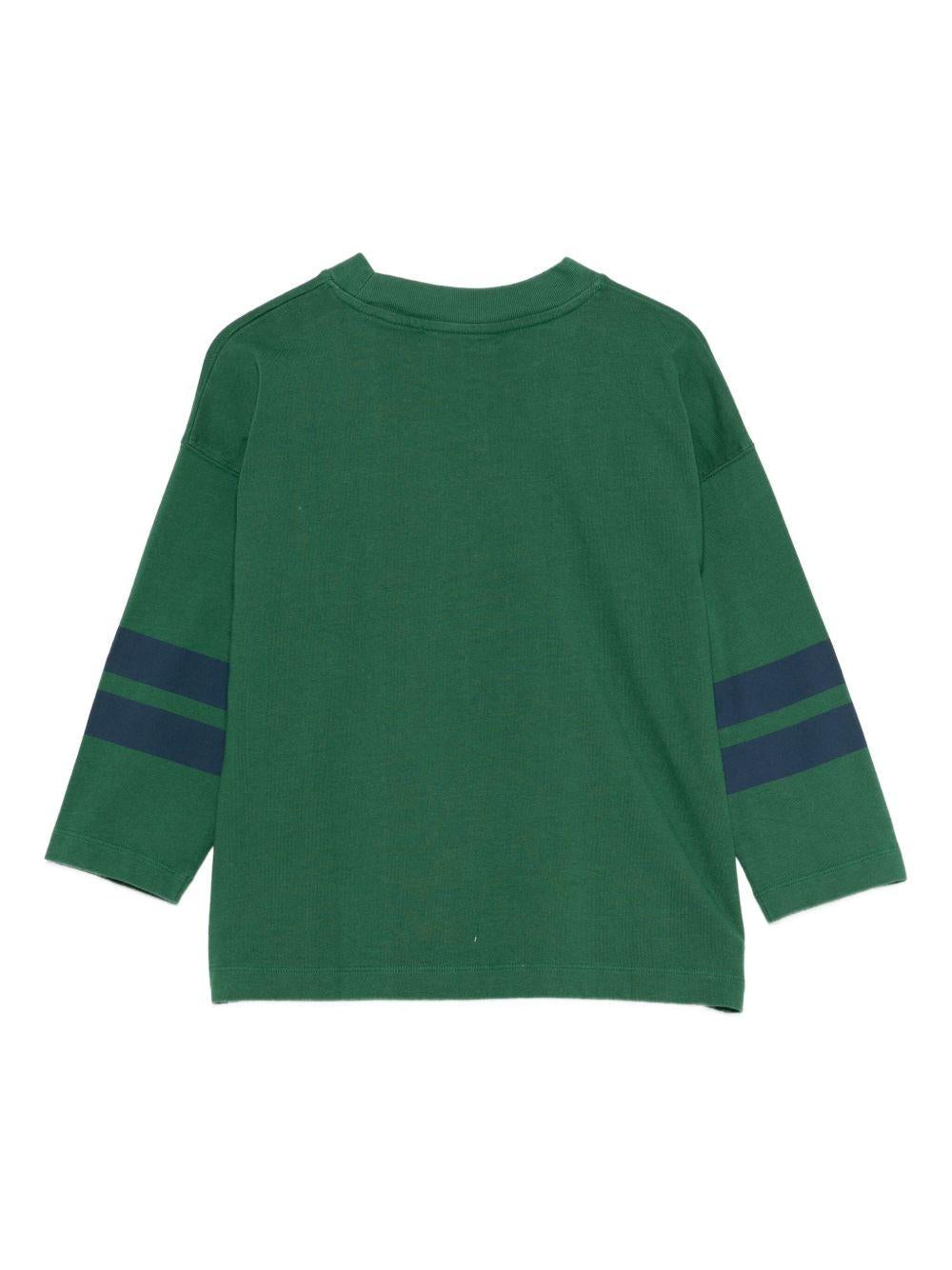 T-shirt per bambino Bobo Choses verde con stampa del logo B225AC021 311 BOBO CHOSES