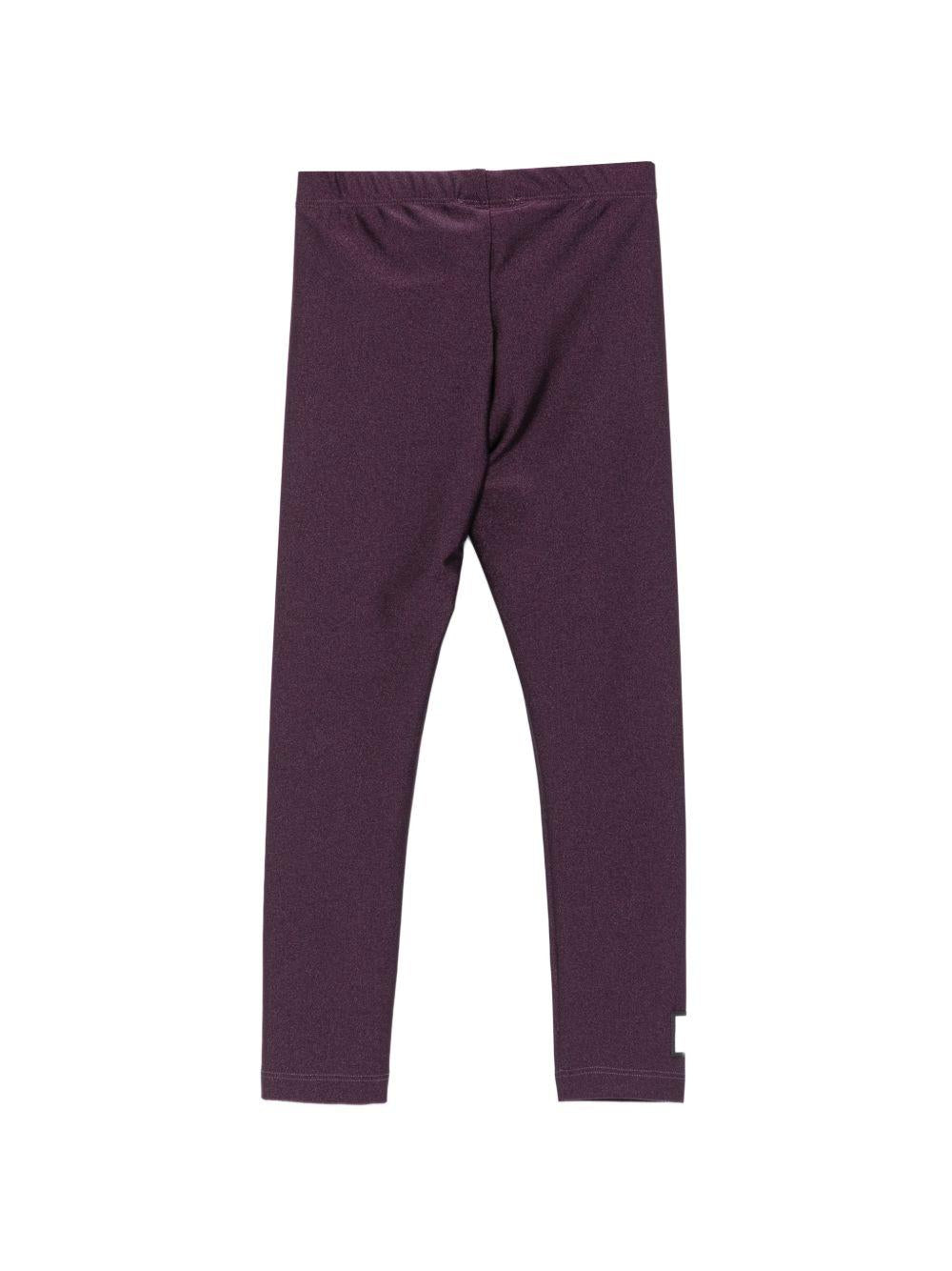 Leggins per bambina Douuod Kids viola con logo applicato sul lato DY6A20 J0331 558 DOUUOD KIDS