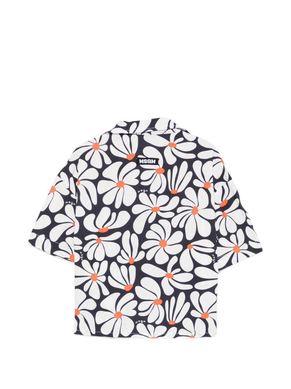 Camicia per bambina MSGM Kids multicolore con dettagli floreali S6MSJGSI076 001 MSGM KIDS