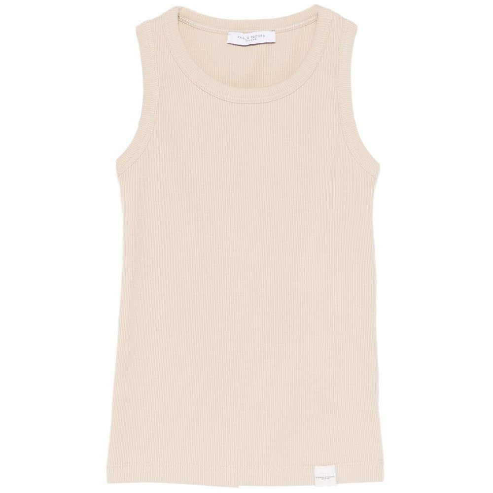 Canotta per bambino Paolo Pecora Kids beige con design a coste PP4269 SABBIA PAOLO PECORA KIDS
