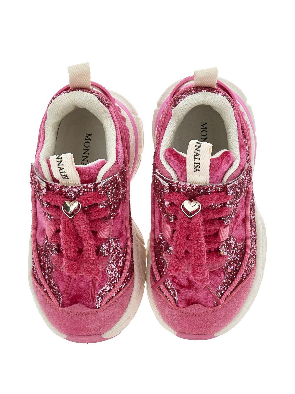 Sneakers per bambina Monnalisa Kids fucsia con dettaglio glitter 8CH006 8773 0069 MONNALISA KIDS