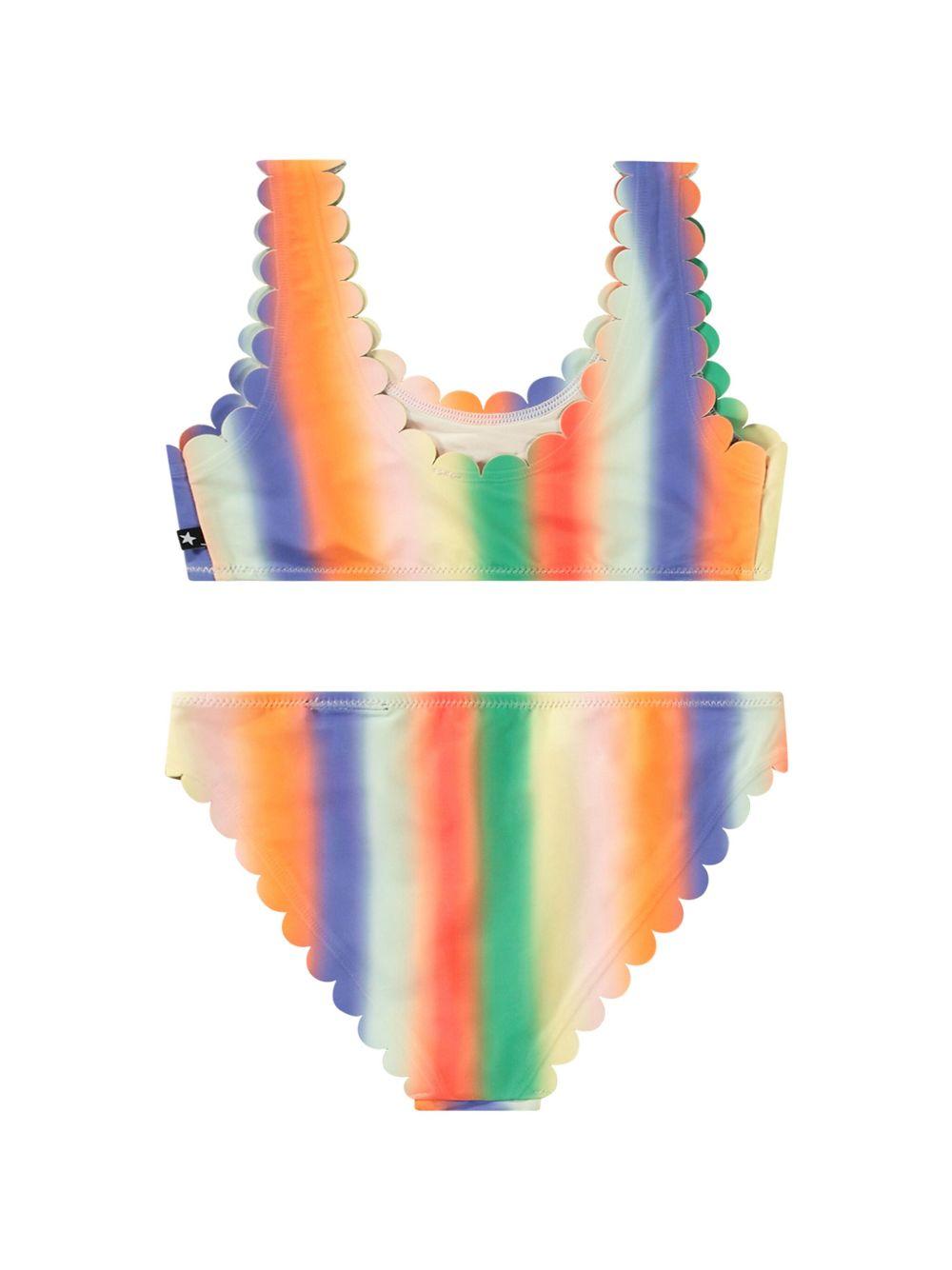 Set bikini per bambina Molo multicolor Nolina con stampa arcobaleno e vita elasticizzata 8S25P108 9245 MOLO
