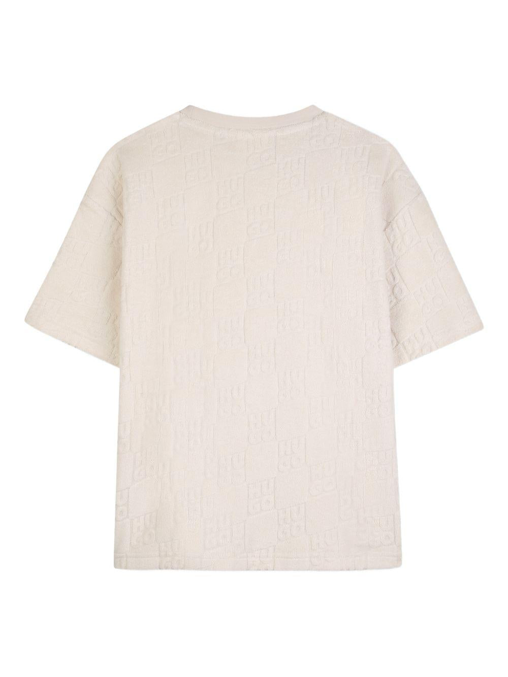 T-shirt per bambino Hugo Kids beige con logo sul davanti G01018 153 Hugo KIDS