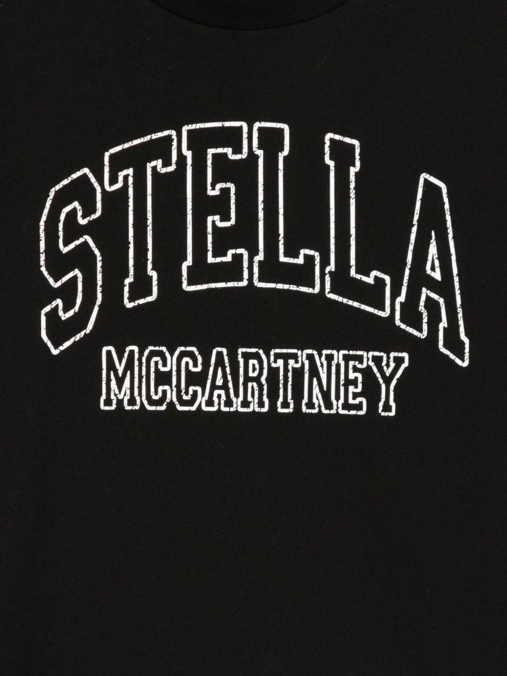 T-shirt per bambini Stella McCartney Kids nera con logo sul davanti TX8C31 Z0434 961 STELLA McCARTNEY KIDS